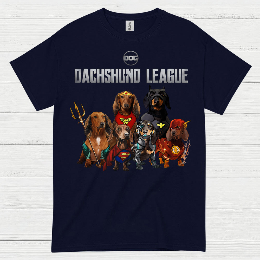 Dachshund League Superhero Team T Shirt