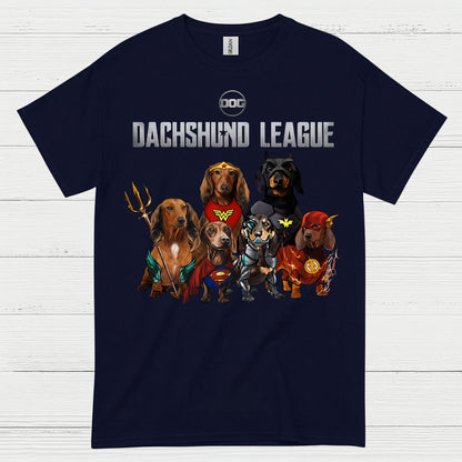 Dachshund League Superhero Team T Shirt
