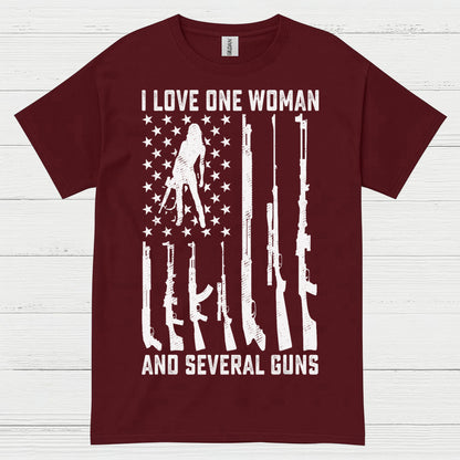 I Love One Woman America And Several Guns T Shirt