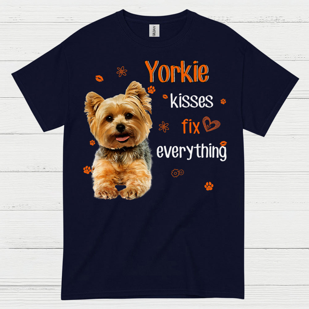 Yorkie Kisses Fix Everything Dog T Shirt
