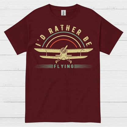 I'd Rather Be Flying Retro Pilot T Shirt