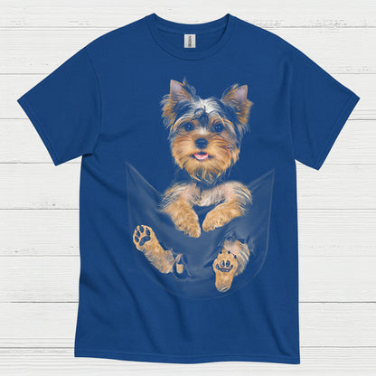 Cute Pocket Yorkie Puppy Dog Lover T Shirt