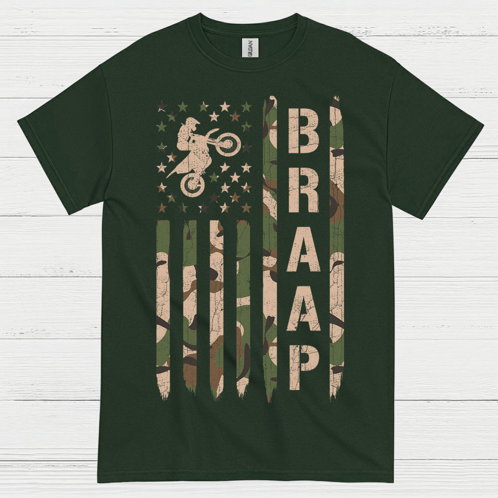 Just Braaap Motocross Flag Rider T Shirt