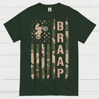 Just Braaap Motocross Flag Rider T Shirt