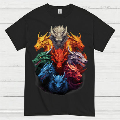 Colorful Dragon Heads T Shirt
