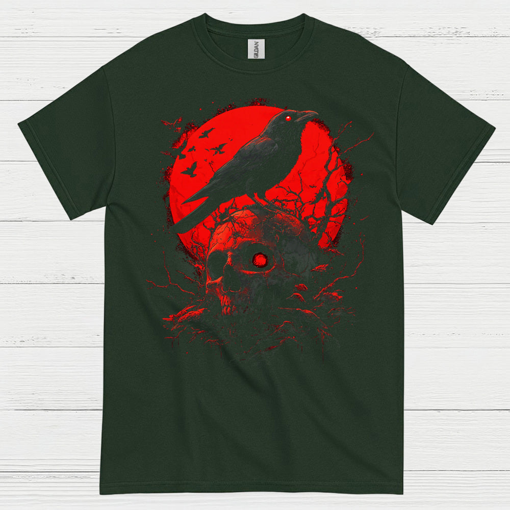 Dark Raven Skull Gothic T Shirt