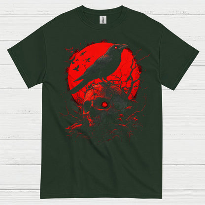 Dark Raven Skull Gothic T Shirt