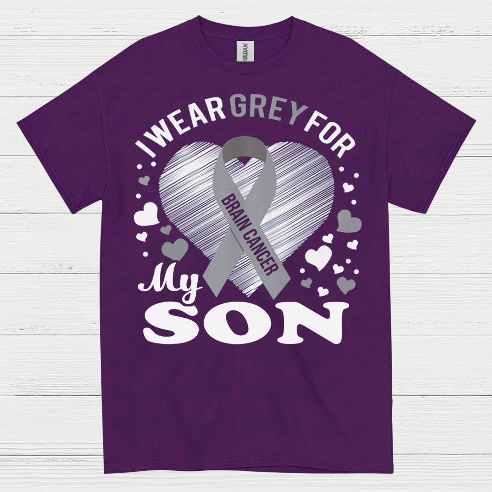 I Wear Grey For My Son Brain Cancer T Shirt