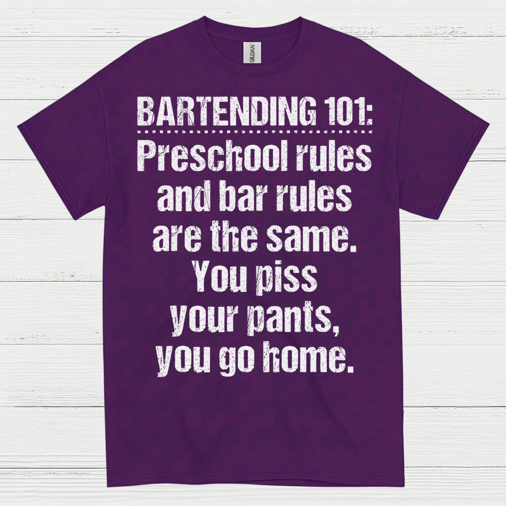 Bartending 101 Rules Humor T Shirt