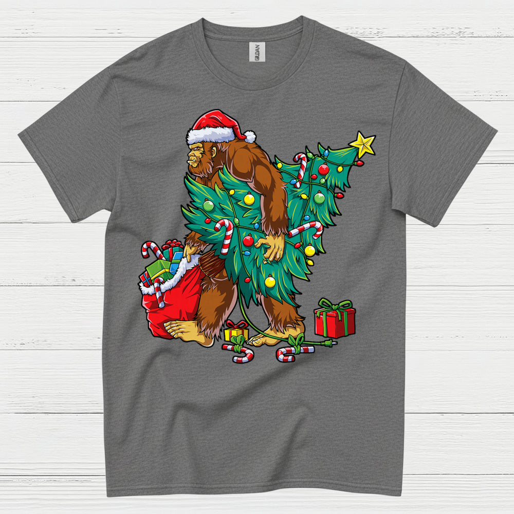 Funny Bigfoot Christmas Tree T Shirt