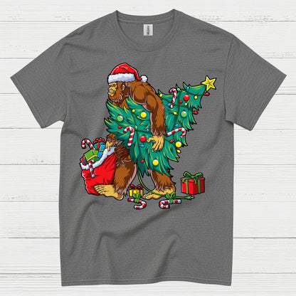 Funny Bigfoot Christmas Tree T Shirt