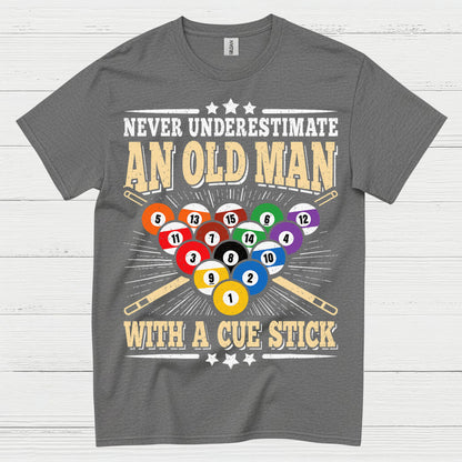 Never Underestimate An Old Man Pool T Shirt