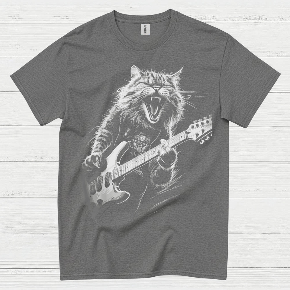 Rocking Cat Guitar T Shirt