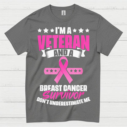 Veteran Breast Cancer Survivor Strong Quote T Shirt