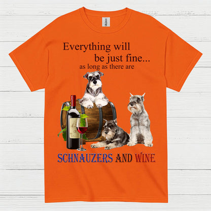 Schnauzers And Wine Funny Dog Lover T Shirt