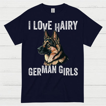 I Love Hairy German Shepherd Girls T Shirt