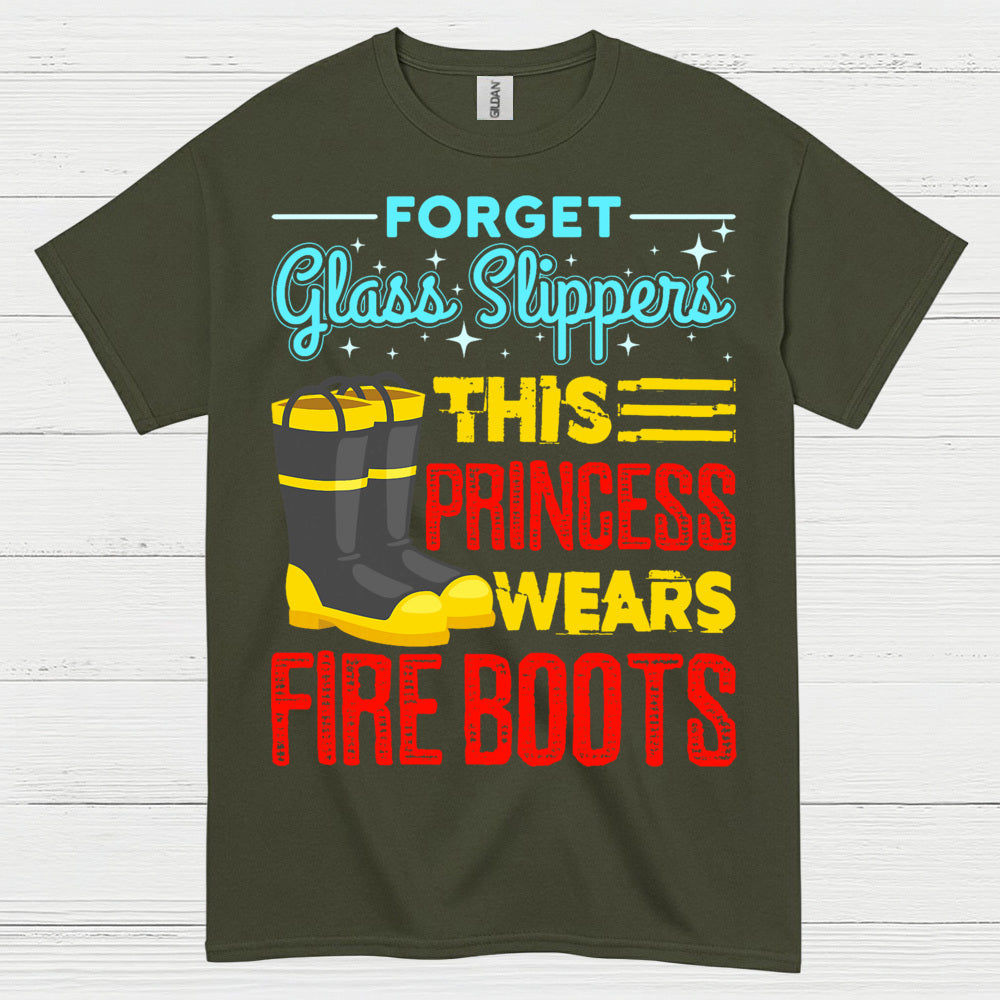 Princess Wears Fire Boots Firefighter T Shirt