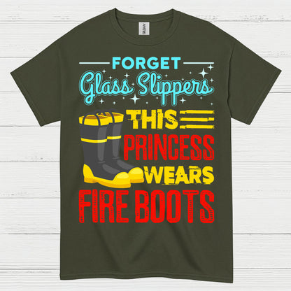 Princess Wears Fire Boots Firefighter T Shirt