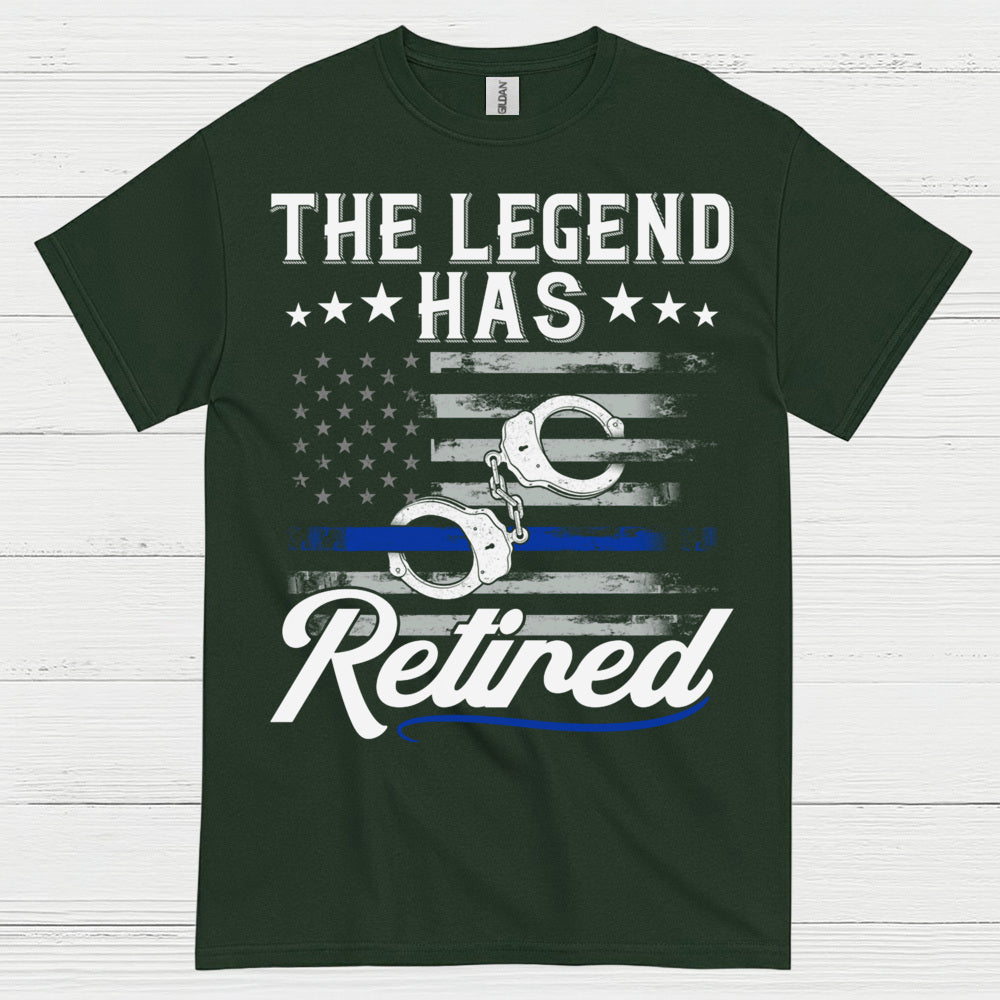 Retired Police Legend Thin Blue Line T Shirt