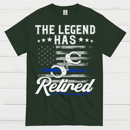 Retired Police Legend Thin Blue Line T Shirt