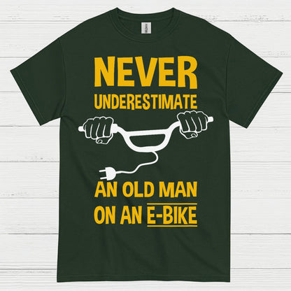 Never Underestimate Old Man E Bike T Shirt