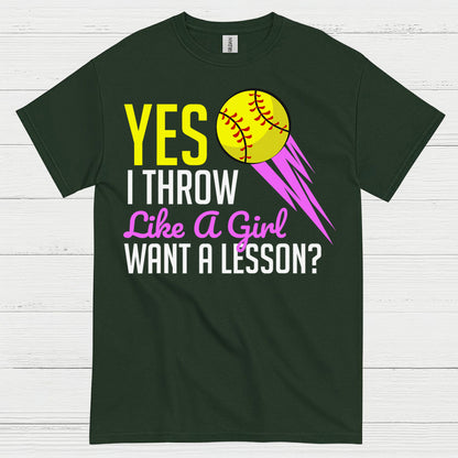 Yes I Throw Like A Girl Softball T Shirt