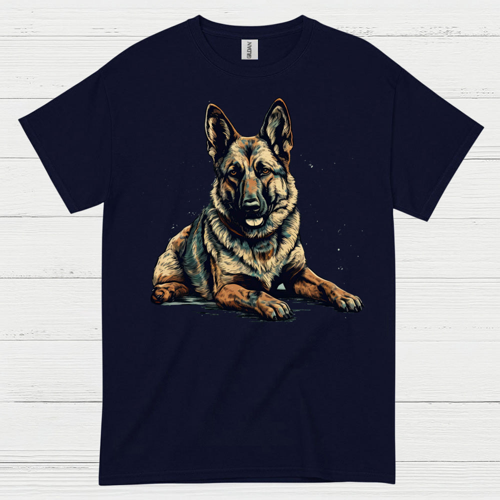 German Shepherd Realistic Portrait Loyal Dog T Shirt
