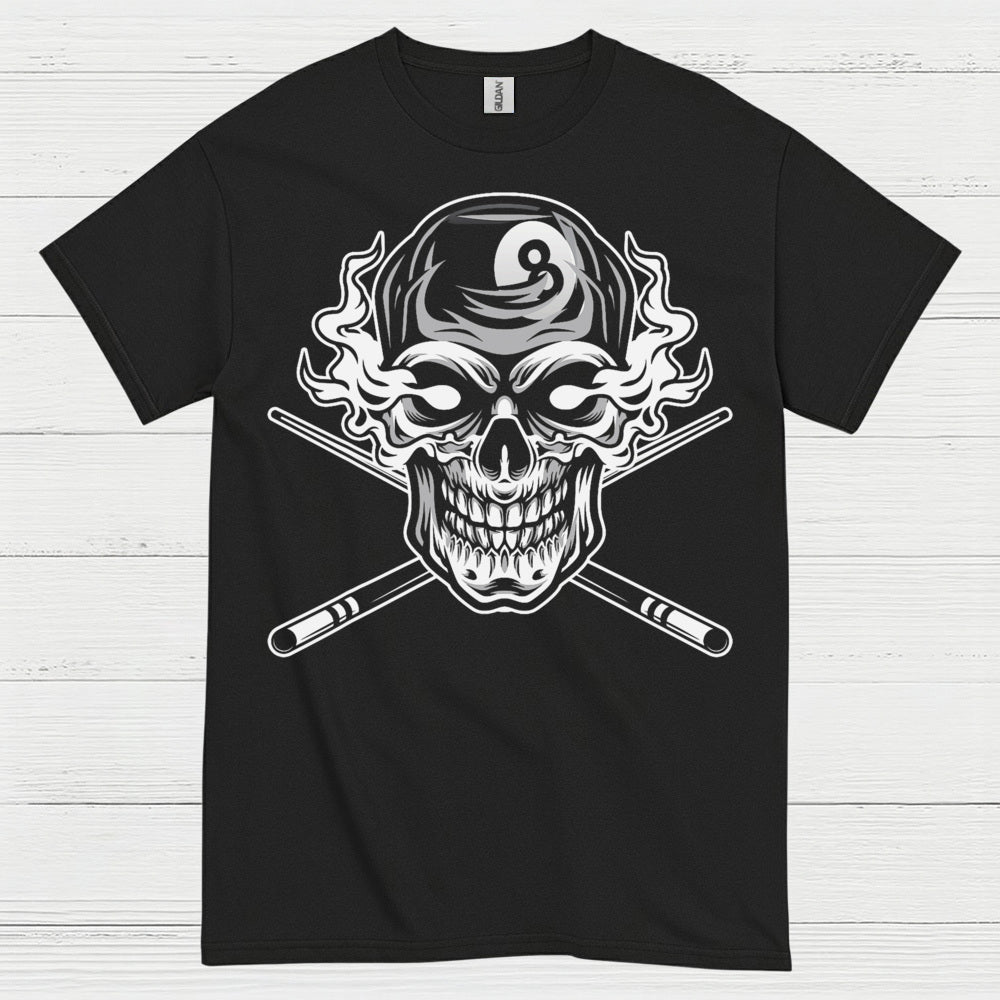 Skull 8 Ball Pool Player T Shirt