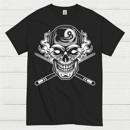 Skull 8 Ball Pool Player T Shirt