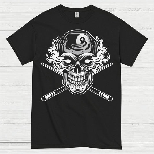 Skull 8 Ball Pool Player T Shirt