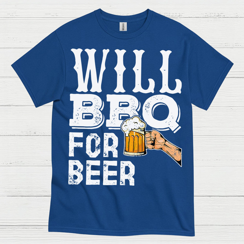 Will BBQ For Beer Funny Grill T Shirt
