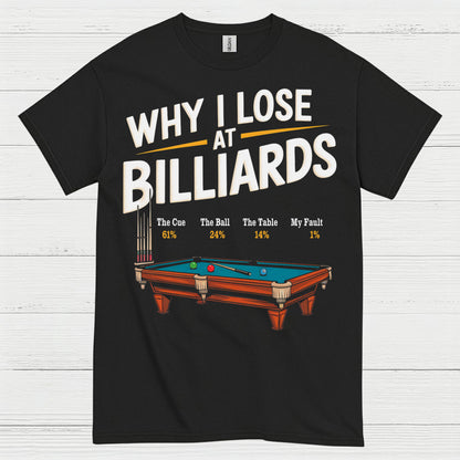 Why I Lose At Billiards Pool Humor T Shirt