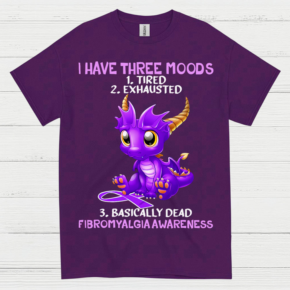 I Have Three Moods Fibromyalgia Awareness Dragon T Shirt