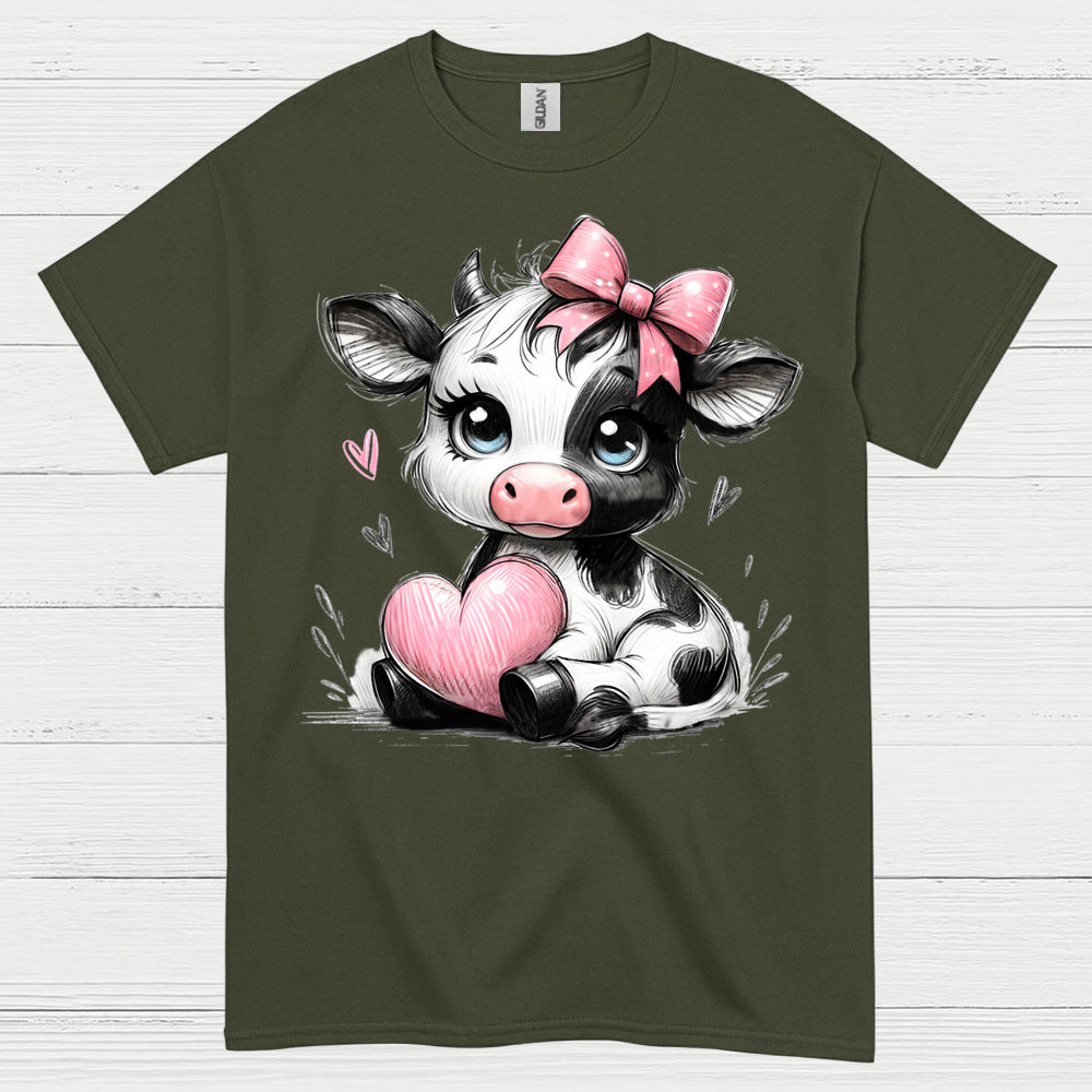 Cute Baby Cow Heart T Shirt