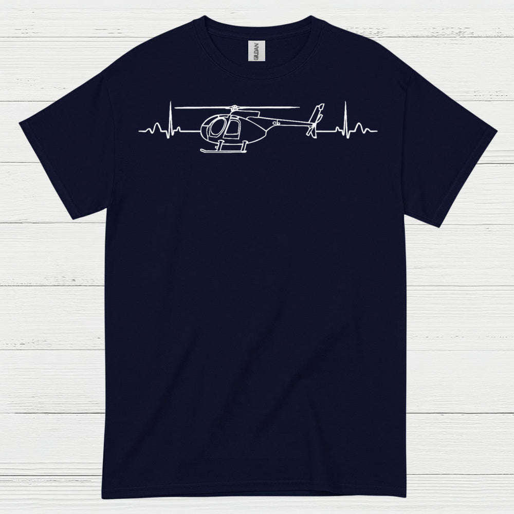 Helicopter Heartbeat Aviation Minimal T Shirt