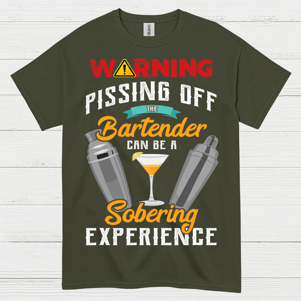 Warning Bartender Sobering Experience T Shirt