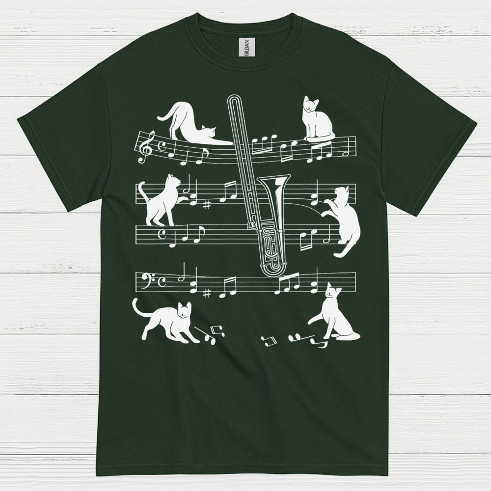 Cat Trombone Music T Shirt