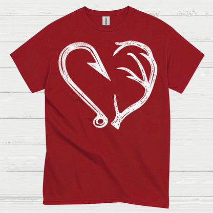 Fishing Hook Heart T Shirt