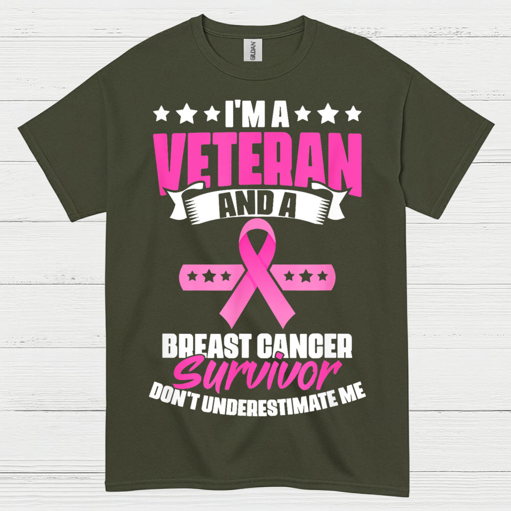 Veteran Breast Cancer Survivor Strong Quote T Shirt