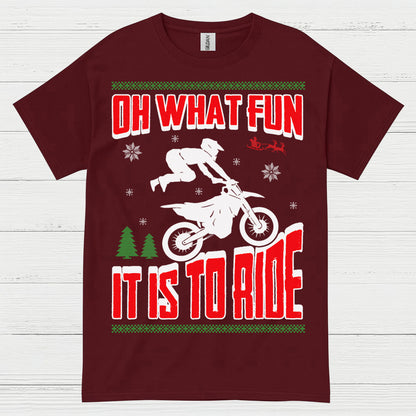 Oh What Fun It Is To Ride Motocross T Shirt