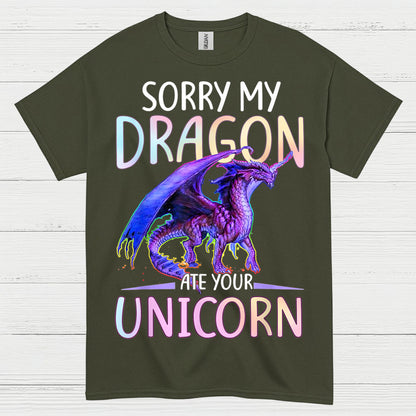 Funny Dragon And Unicorn T Shirt