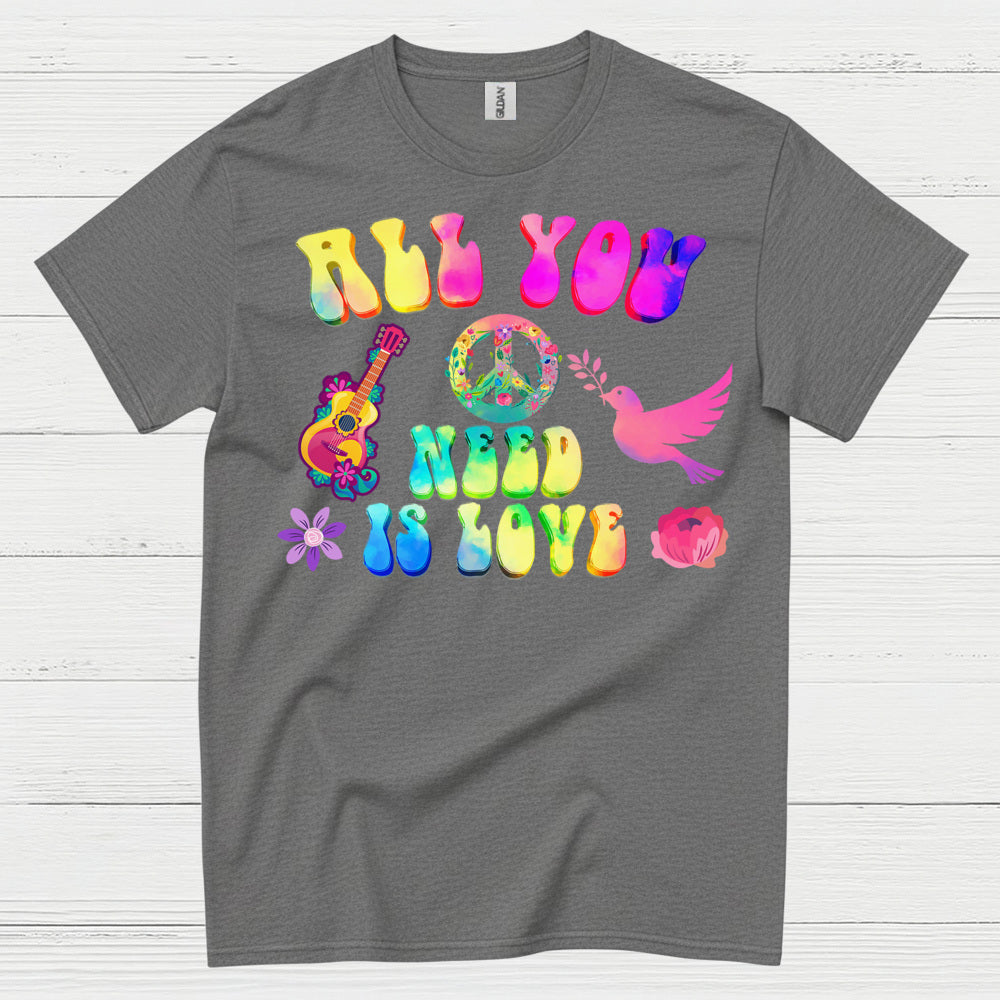 All You Need Is Love Retro Hippie T Shirt