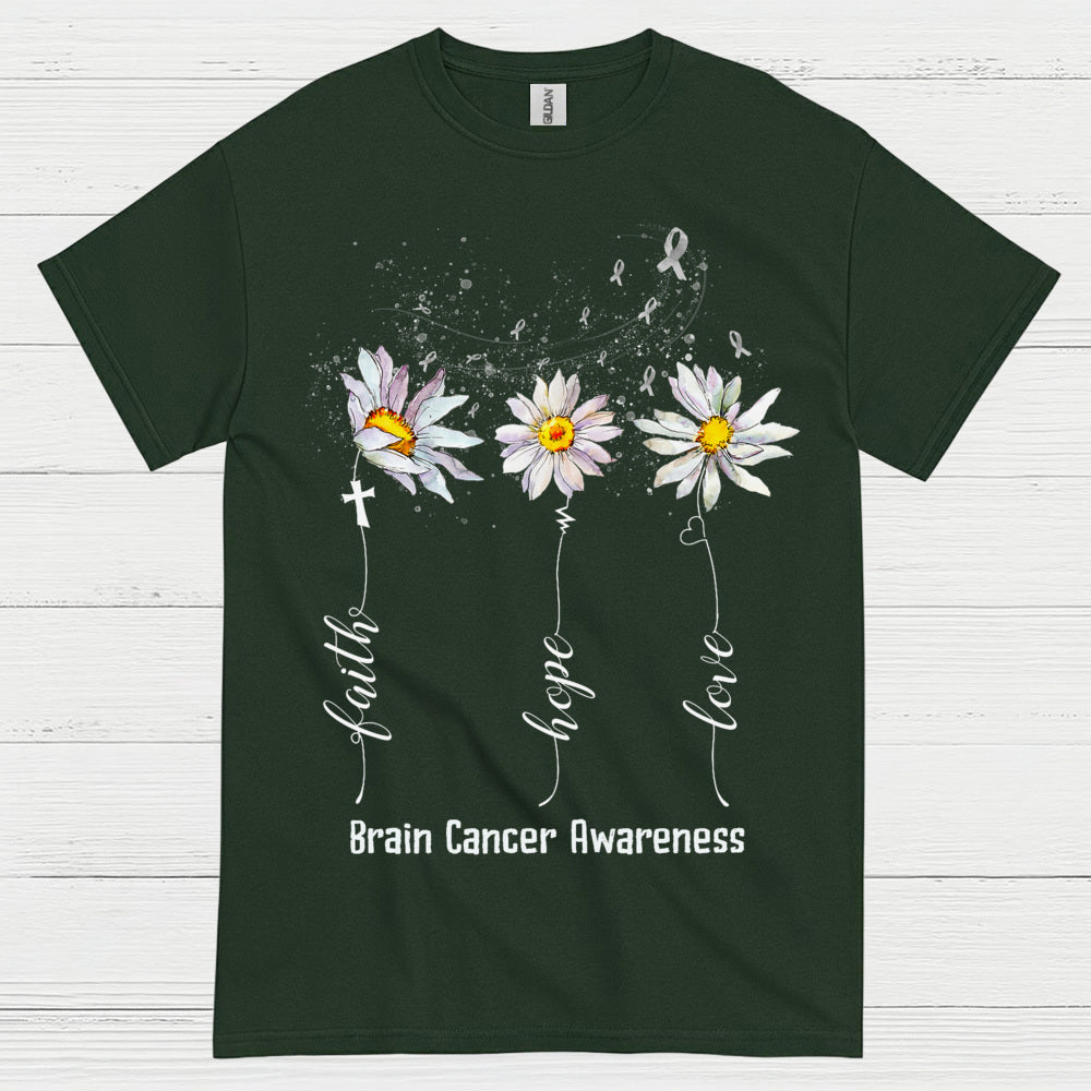 Faith Hope Love Brain Cancer Awareness T Shirt