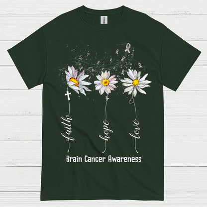 Faith Hope Love Brain Cancer Awareness T Shirt