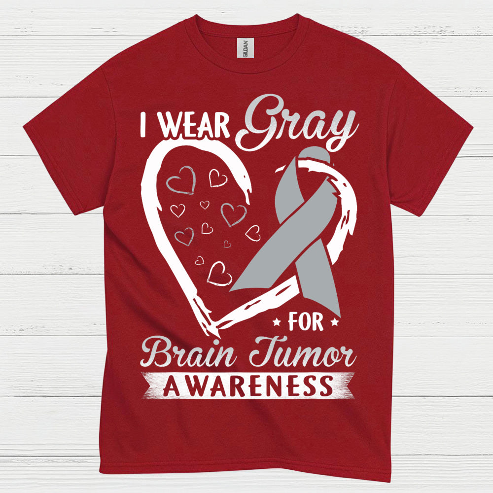 I Wear Gray For Brain Tumor Awareness T Shirt