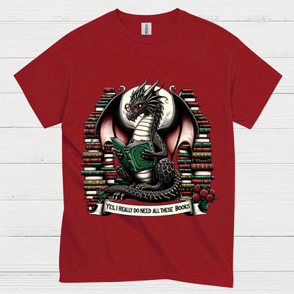 Book Hoarding Dragon T Shirt
