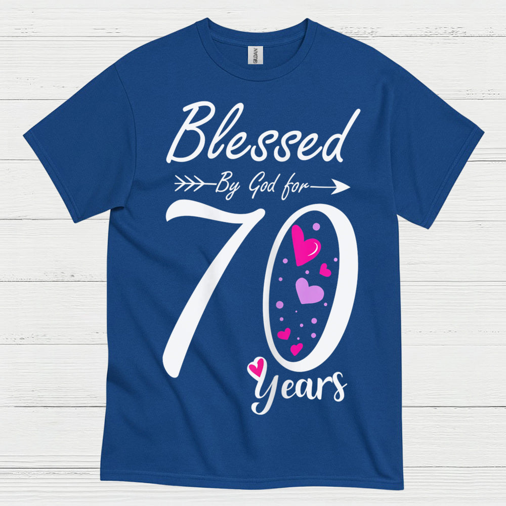 Blessed by God 70 Years Birthday T Shirt