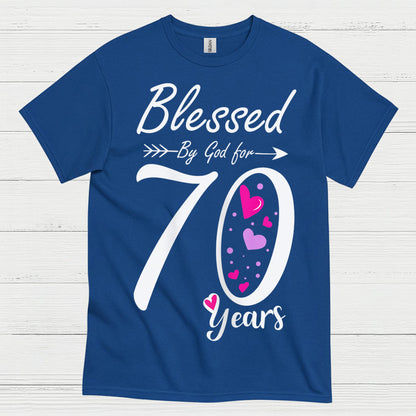 Blessed by God 70 Years Birthday T Shirt