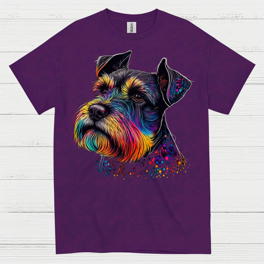 Colorful Schnauzer Art Dog Lover T Shirt