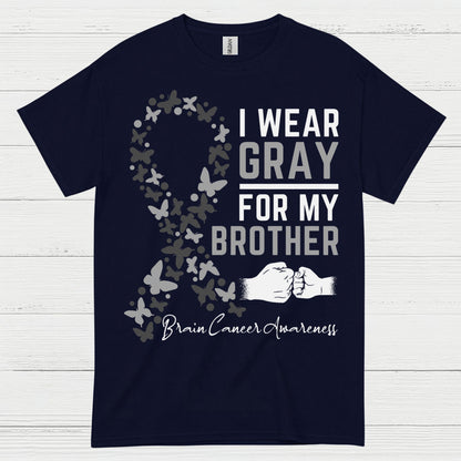 I Wear Gray For My Brother Brain Cancer T Shirt